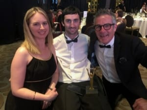 Timothy with his wife and colleague at the award ceremony