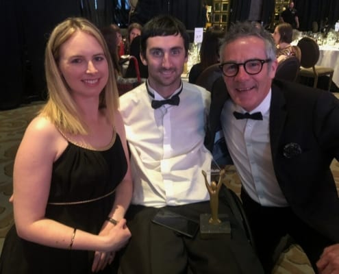 Timothy with his wife and colleague at the award ceremony